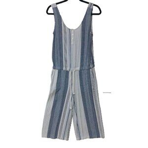 Anthropologie Cloth & Stone Striped Wide Leg Crop Jumpsuit Romper Women's S Pkts